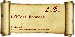 Lóczi Benedek névjegykártya